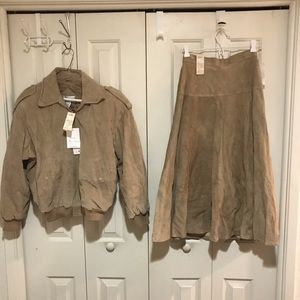 Vintage jones New York suede jacket skirt set